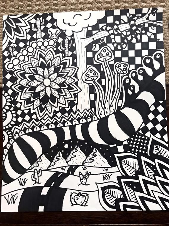 Featured image of post Psychedelic Trippy Drawings Easy Black And White